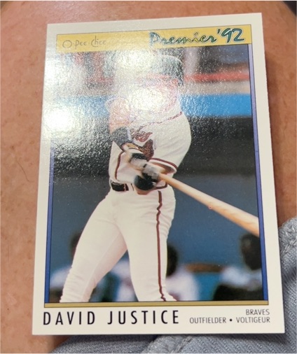 1992 O-Pee-Chee Premier # David Justice — front