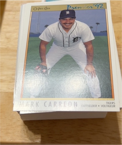 1992 O-Pee-Chee Premier #92 Mark Carreon — front