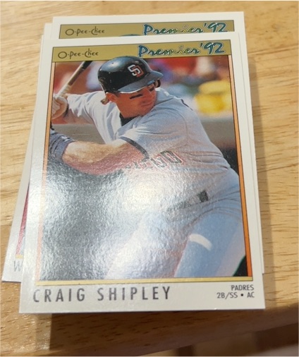 1992 O-Pee-Chee Premier Craig Shipley — front