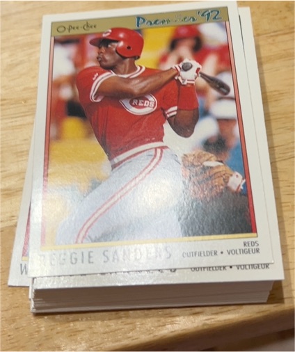 1991 O-Pee-Chee Premier Baseball # Reggie Sanders — front