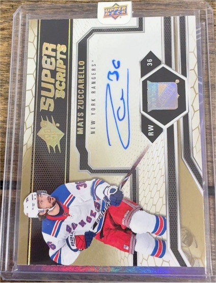 2018-19 Upper Deck SPx Super Scripts #SSMZ Mats Zuccarello — front