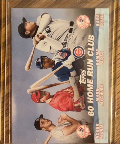 2001 Topps Combos #TC12 60 Home Run Club Roger Maris Mark McGwire Sammy Sosa Babe Ruth — front