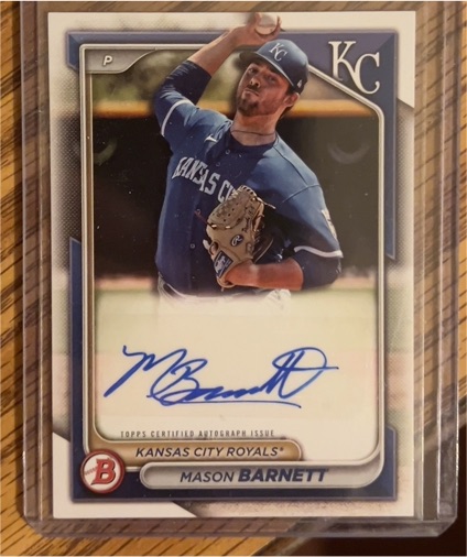 2024 Bowman Prospect Autographs #PPRA-MBA Mason Barnett — front