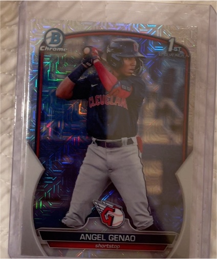 2023 Bowman Chrome #BCP-140 Angel Genao — front