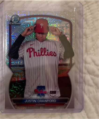 2023 Bowman Chrome Prospects Mojo Refractor #BCP-188 Justin Crawford — front
