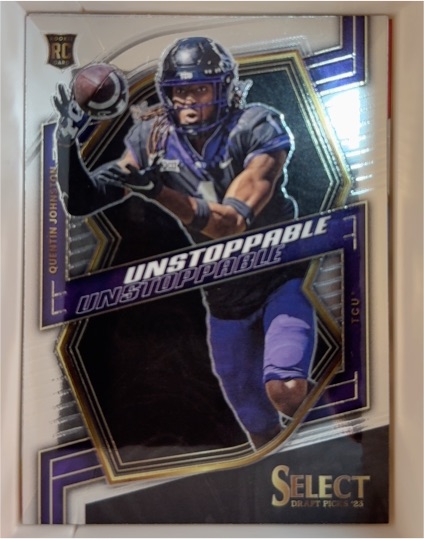 2023 Panini Select Draft Picks #UN-7 Quentin Johnston Unstoppable Rookie Card — front