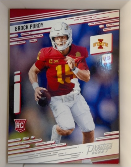 2022 Panini Chronicles Prestige Draft Picks #25 Brock Purdy Rookie Card — front