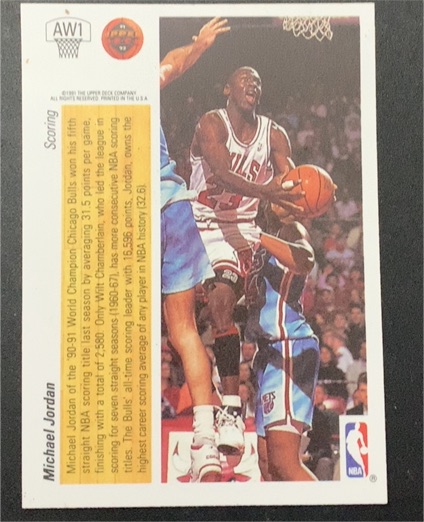 1991-92 Upper Deck #AW1 Michael Jordan — front
