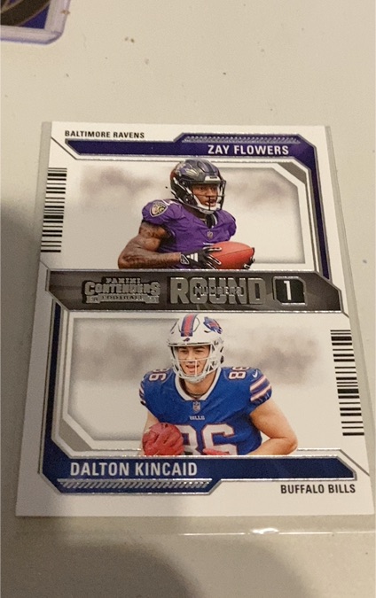 2023 Panini Contenders Round Numbers #9 Zay Flowers / Dalton Kincaid — front