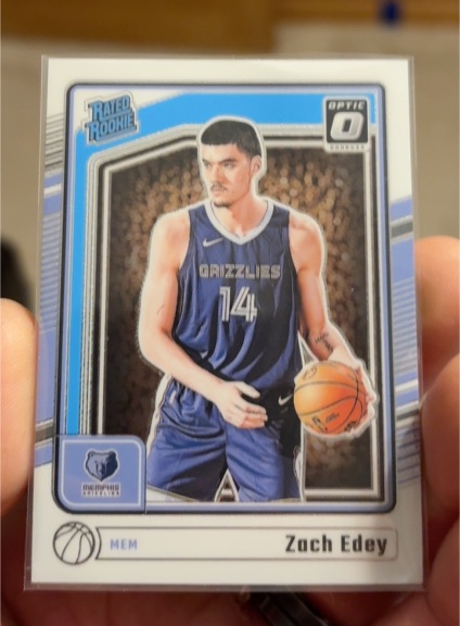 2024-25 Panini Donruss Optic #288 Zach Edey Rated Rookie Memphis Grizzlies — front