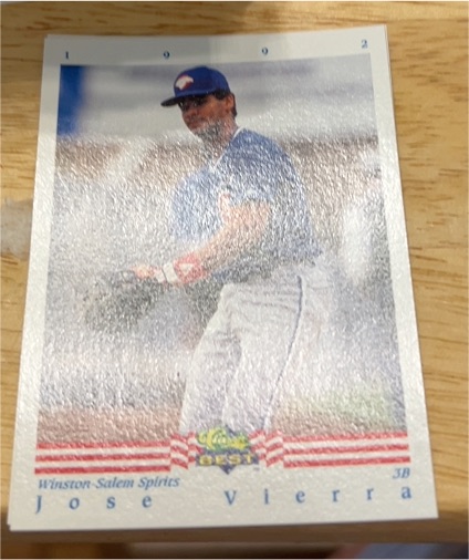 1992 Classic Best #1 Jose Vierra — front