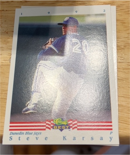 1992 Classic Best #1 Steve Karsay — front