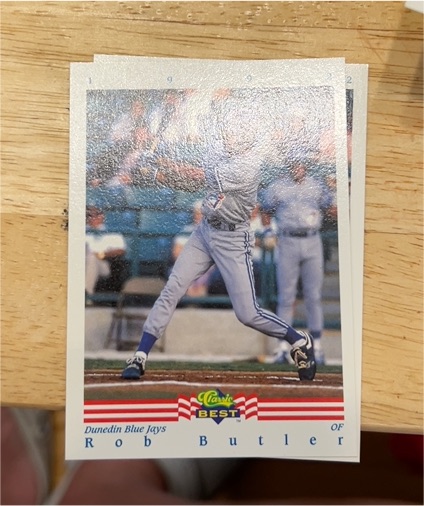 1992 Classic Best #1 Rob Butler — front
