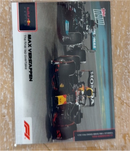 2021 Topps Now Formula 1 #81 Max Verstappen The Final Lap Overtake — front