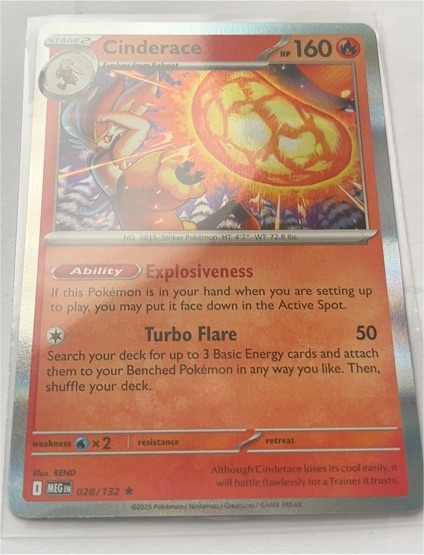 2025 Pokémon #028 Cinderace — front