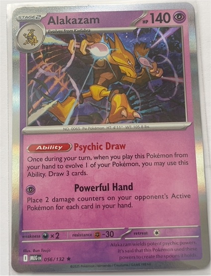 2025 Pokémon Mega Evolution #056 Alakazam — front