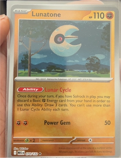 2022 Pokemon ME01 Mega Evolution #074 Lunatone — front