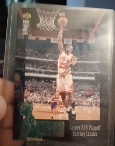 1995 Upper Deck Collector's Choice #JC11 Michael Jordan Career NBA Playoff Scoring Leader — front