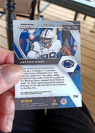 2021 Panini Prizm Draft Picks #154 Jayson Oweh — back