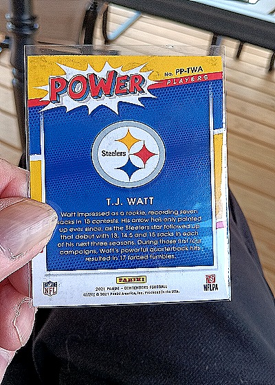 2021 Panini Contenders Power Players #PP-TWA T.J. Watt — back