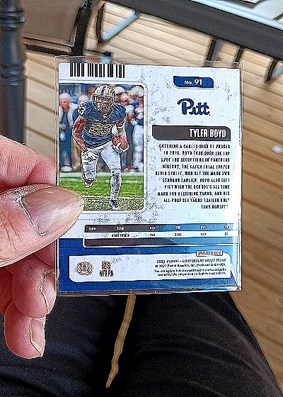 2021 Panini Contenders Draft Picks Season Ticket #91 Tyler Boyd — back
