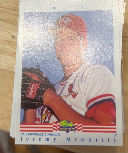 1992 Classic Best #9 Jeremy McGarity — front