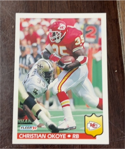 1992 Fleer #176 Christian Okoye — front
