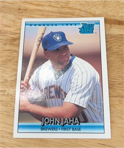 1992 Donruss #398 John Jaha — front