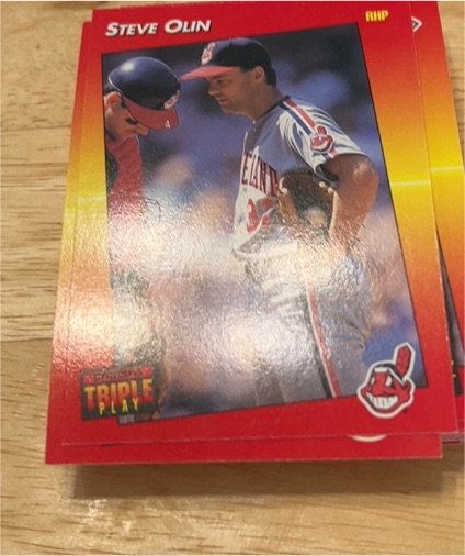 1992 Donruss Triple Play #RIP Steve Olin — front