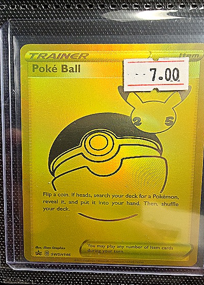 2021 Pokémon Celebrations #SWSH146 Poke Ball Gold Trainer Promo — front