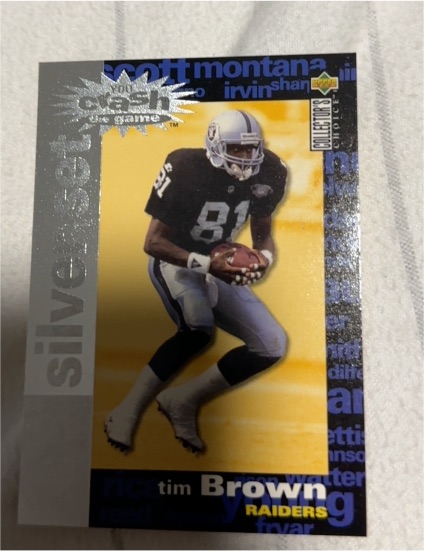 1995 Upper Deck Collector's Choice You Crash the Game Silver Set #C23 Tim Brown Raiders — front