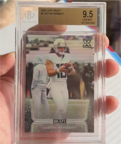 2020 Leaf Draft #3 Justin Herbert — front
