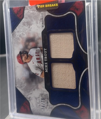 2025 Topps Tier One Dual Relic Blue #T1R-MT Mike Trout — front