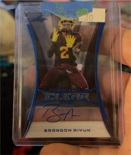 2020 Leaf Trinity Clear Auto Brandon Aiyuk — front