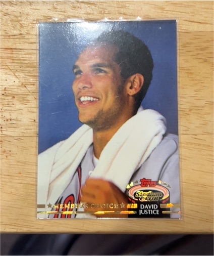 1992 Topps Stadium Club Members Choice #592 David Justice — front