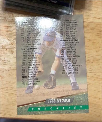1992 Fleer Ultra #299 Checklist — front