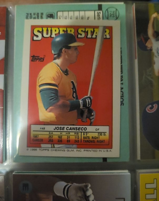 1988 Topps Super Star #48 Jose Canseco — front