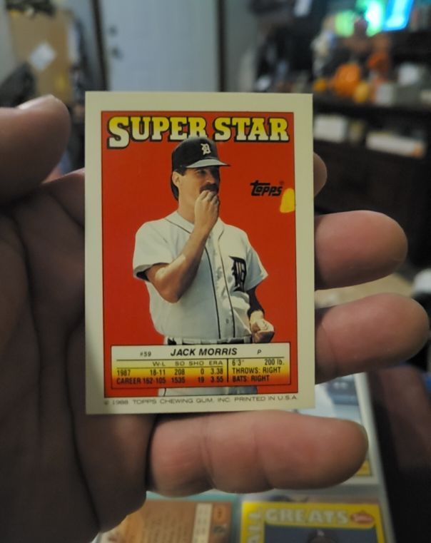 1988 Topps Super Star #59 Jack Morris — front