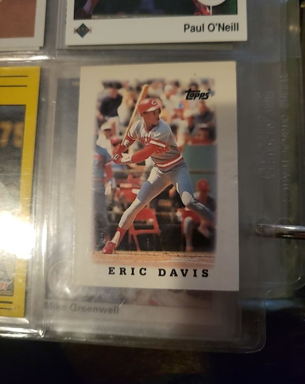 1988 Topps League Leaders Mini #46 Eric Davis — front