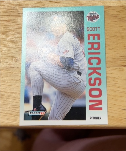 1992 Fleer #201 Scott Erickson Minnesota Twins Baseball Card — front