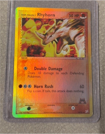 2004 Pokemon EX Team Magma vs Team Aqua #38 Rhyhorn — front