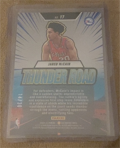 2024-25 Panini Mosaic Thunder Road #17 Jared McCain Rookie Card — front