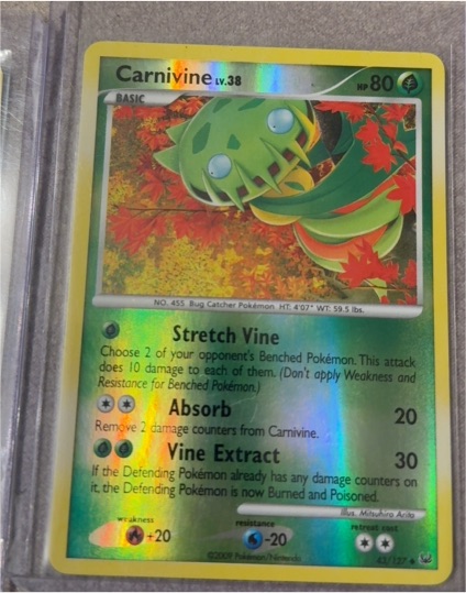 2009 Pokémon Platinum #43 Carnivine — front