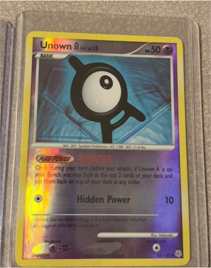 2007 Pokémon Diamond & Pearl #65 Unown A — front