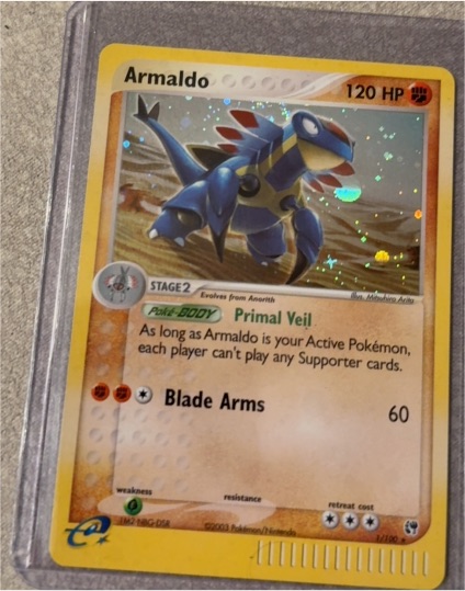 2003 Pokémon EX Sandstorm #1 Armaldo — front