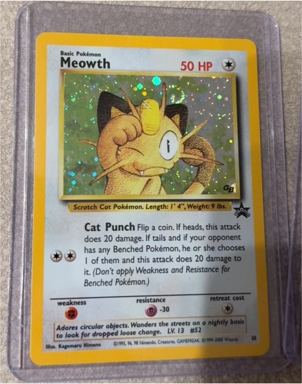2000 Pokémon #10 Meowth Black Star Promo — front