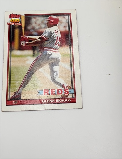 1991 Topps #444 Glenn Braggs — front