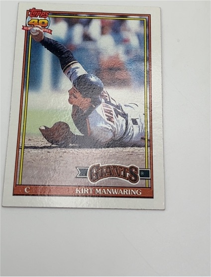 1991 Topps #472 Kirt Manwaring — front