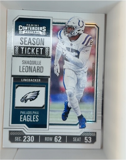 2023 Panini Contenders Season Ticket #45 Shaquille Leonard — front