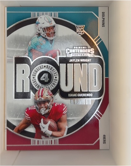 2024 Panini Contenders Round Numbers #4 Jaylen Wright / Isaac Guerendo — front